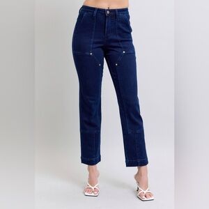 Judy Blue Work Wear Knee Patch Straight Jeans